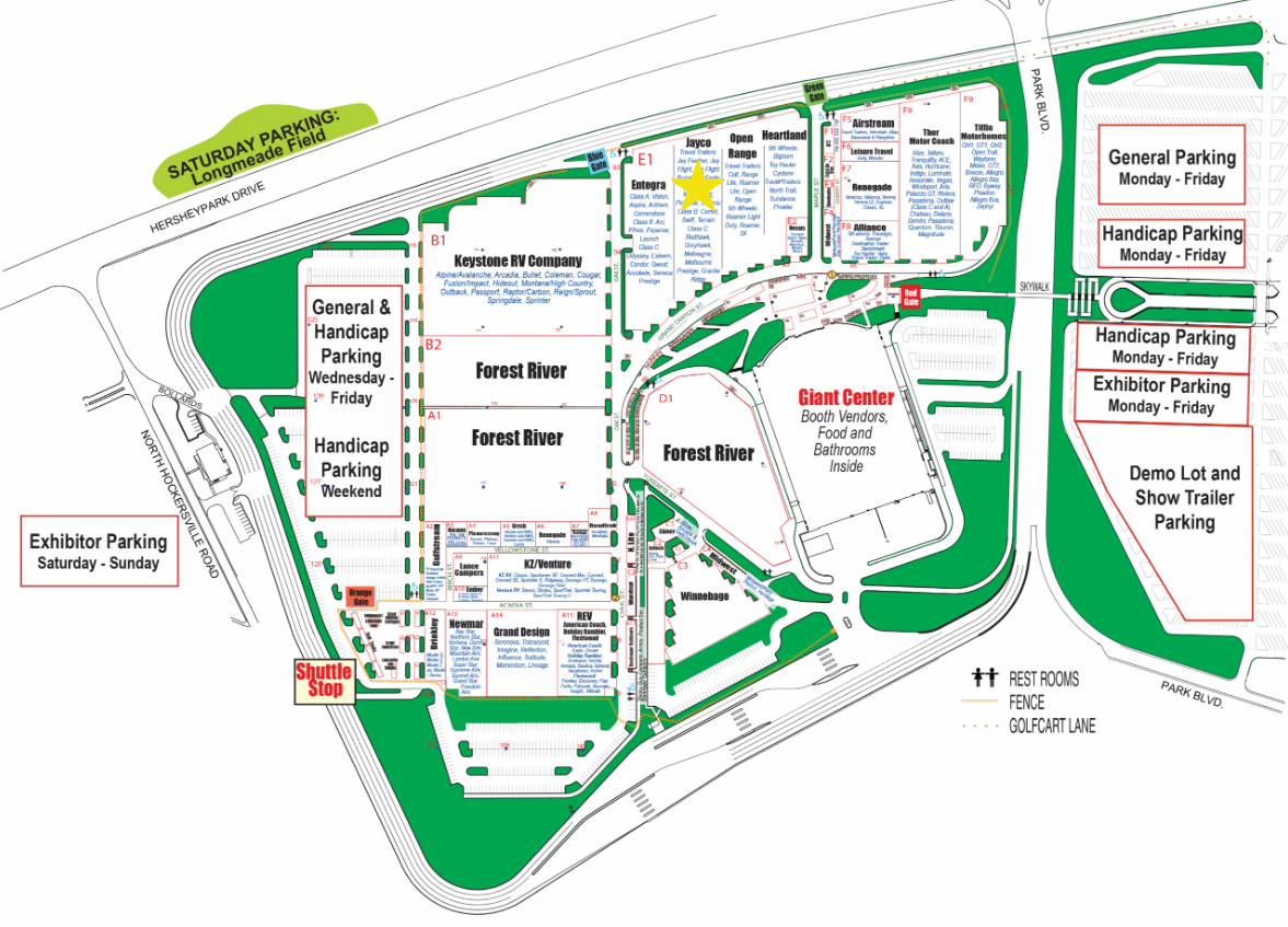 Map of 2026 Hershey RV Show
