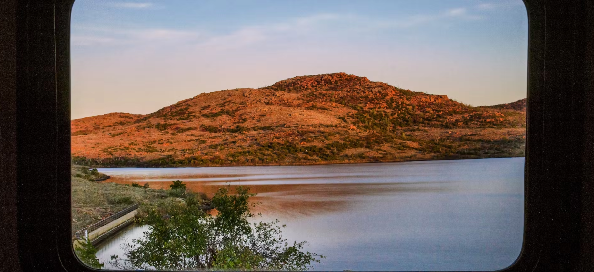 WINDOW TO WICHITA MOUNTAINS, OKLAHOMA