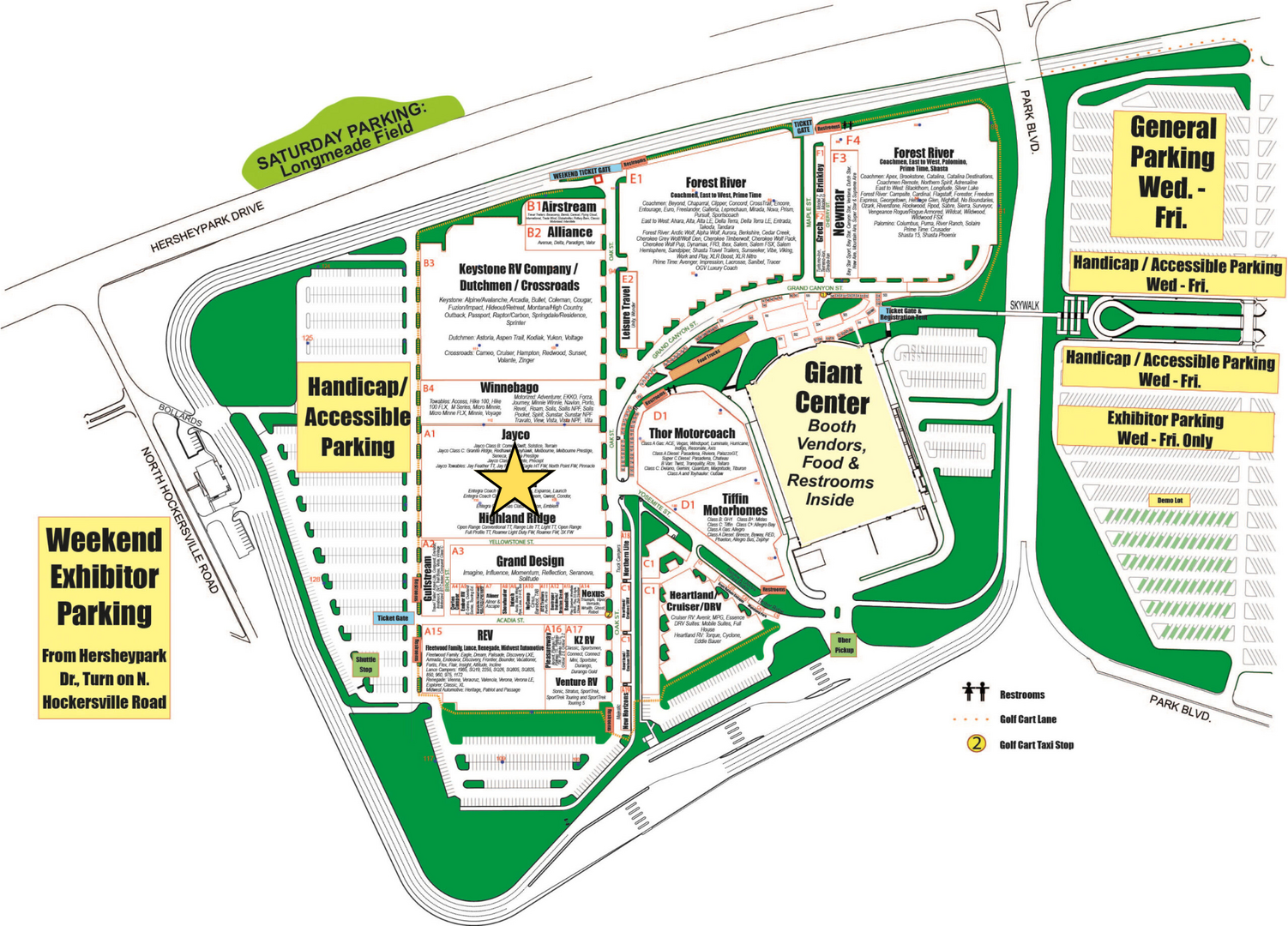 Map of 2024 Hershey RV Show